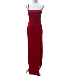 Abbeline Formal Red Spagetti Strap Form Fitting
Dress with Side Slit M